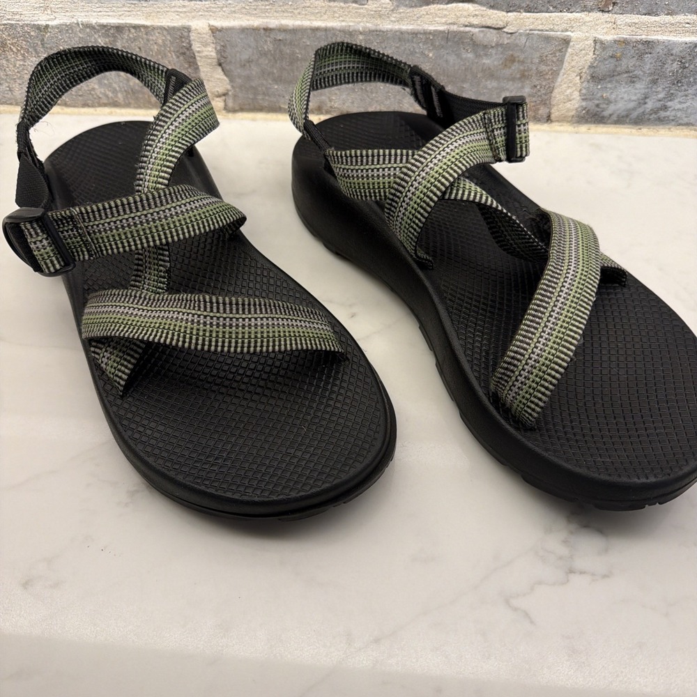 Chaco Z1 Classic Mens Sandals Green Stripe Outdoor Sport Size M8